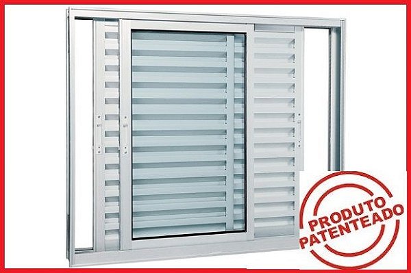 Janela veneziana de correr 3 folhas de aluminio 1,00 x 1,00 cortada e usinada com acessorios para montar  linha sup.