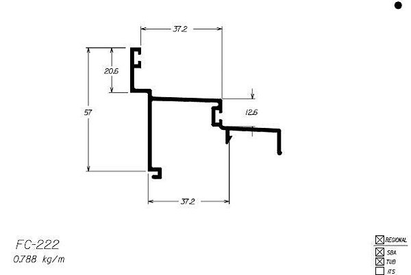 FC-222-Travessa e pingadeira para max-ar 4,72 kg barra 6,00 ml fachada pv2