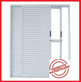 Porta veneziana 3 folhas de aluminio cortada e usinada com acessorios 1,50 x 2,15  linha sup. para montar