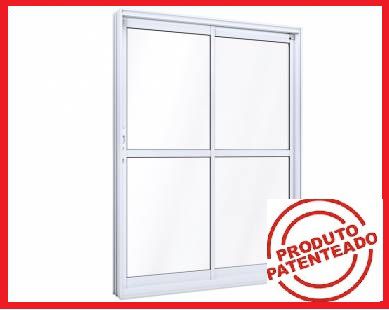 Porta de correr 2 folhas com travessa de aluminio com travessa 1,50 x 2,15 cortada e usinada linha sup. para montar