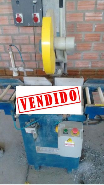 Serra meia esquadrias pneumatica SC-400 MPI CORTEZA USADA COM MESA