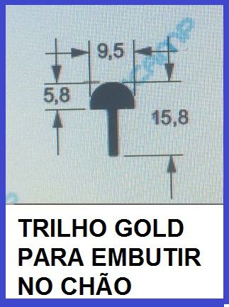 Trilho para linha gold de embutir no chão 1.13 kg barra 6,00 ml