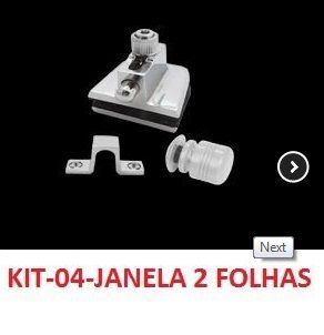 KIT-04 JANELA DE CORRER 2 FOLHAS VIDRO TEMPERADO