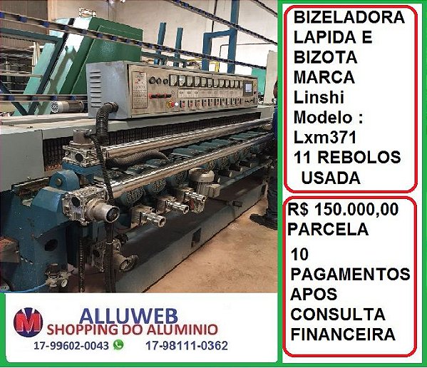 BIZELADORA LINSHI MOD. LXM371 11 REBOLOS PARA VIDROS USADA