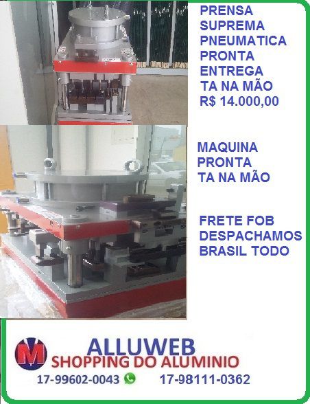 PRENSA (ESTAMPO) SUP 25 A 90 PNEUMATICA ESQUADRIAS DE ALUMINIO PRONTA ENTREGA