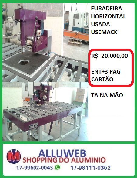 FURADEIRA HORIZONTAL USEMACK USADA PARA VIDROS TEMPERADOS
