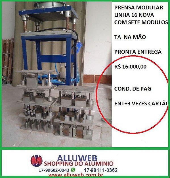 PRENSA (ESTAMPO) LINHA MODULAR 16 COMPLETA