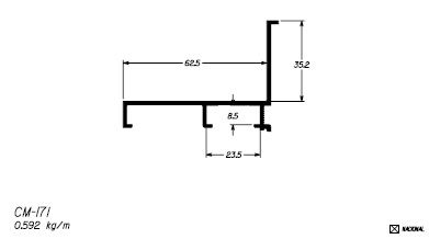 CM-171  3.55 KG/ BARRA 6,00 ML PARA JANELA INTEGRADA AUTOMATIZADA