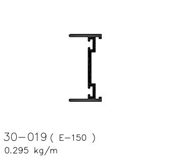 30-019  1.77 KG POR BARRA 6,00 ML LINHA 30  ESQUADRIA DE ALUMINIO