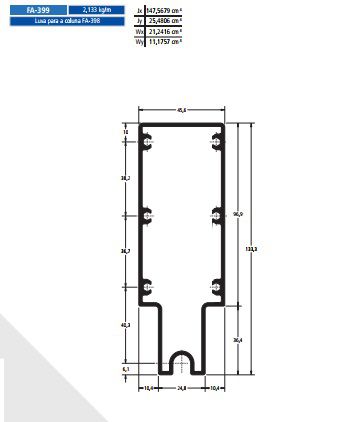 FA-399 12.79 KG POR BARRA 6,00 FACHADA ATLANTA  ESQUADRIA DE ALUMINIO