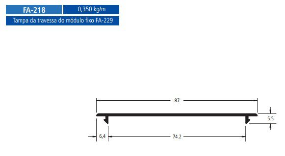 FA-218  2.10 KG POR BARRA 6,00  FACHADA ATLANTA ESQUADRIA DE ALUMINIO