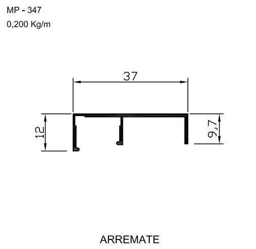 MP-347  1,20 KG POR BARRA 6,00 LINHA SP-20 ESQUADRIA DE ALUMINIO