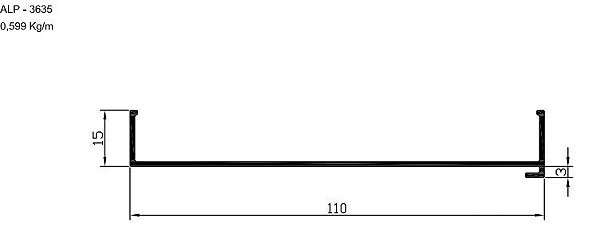 ALP-3635  3,59 KG POR BARRA 6,00 LINHA SP-20 ESQUADRIA DE ALUMINIO