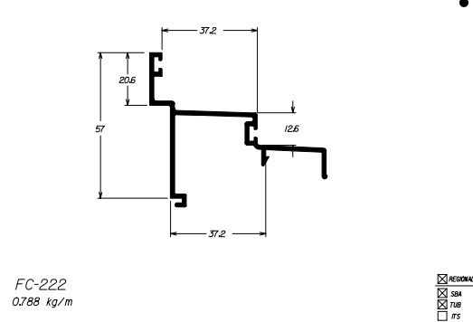 FC-222 4,72 KG NA BARRA 6,00 ML-PELE DE VIDRO FACHADA PV2