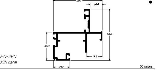 FC-360  5,82 KG NA BARRA 6,00 ML-PELE DE VIDRO FACHADA PV2