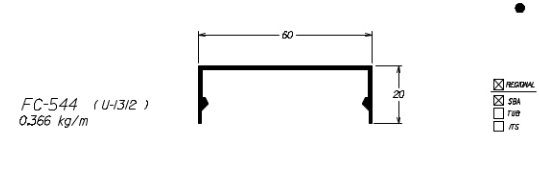 FC-544 2,20 KG  BARRA 6,00 ML FACHADA CORTINA