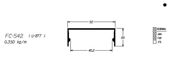 FC-542 2,10 KG BARRA 6,00 ML FACHADA CORTINA