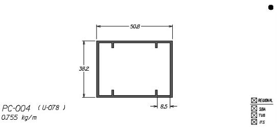 PC-004 4,53 KG BARRA 6,00 ML FACHADA CORTINA