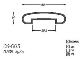 CG-003  3,05 KG BARRA 6,00 ML ESQUADRIA DE ALUMINIO