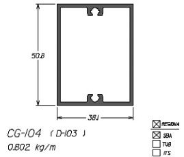 CG-104  4,81 KG BARRA 6,00 ML ESQUADRIA DE ALUMINIO