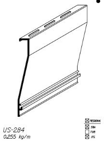 US-284  1,53 KG BARRA 6,00 ML ESQUADRIA DE ALUMINIO