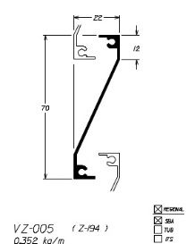 VZ-005  2,11 KG BARRA 6,00 ML ESQUADRIA DE ALUMINIO