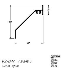 VZ-047  1,78 KG BARRA 6,00 ML ESQUADRIA DE ALUMINIO