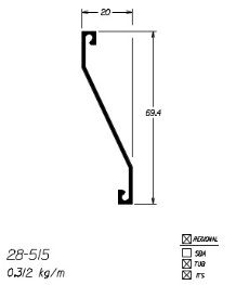 28-515  1,87 KG BARRA 6,00 ML ESQUADRIA DE ALUMINIO