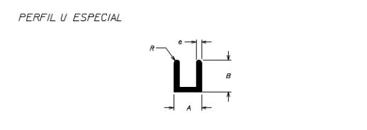 PU-800 PERFIL U 9,52 MM X 9,52 MM 0,438 KG ML BARRA 6,00 ML