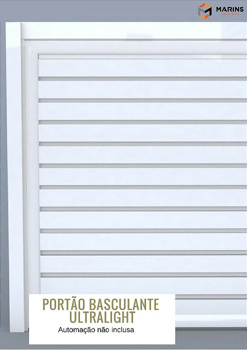 PORTÃO BASCULANTE DE ALUMINIO ULTRALIGHT LAMBRIL SIMPLES