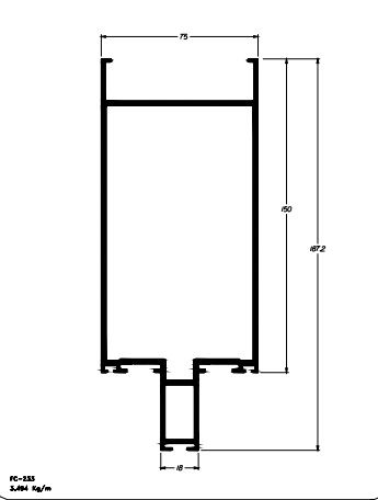 FC-233 COLUNA REFOÇADA PARA PV2 21,00 KG BARRA 6,00 ML