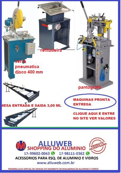 COMBO DE MAQUINAS ESQUADRIAS DE ALUMINIO