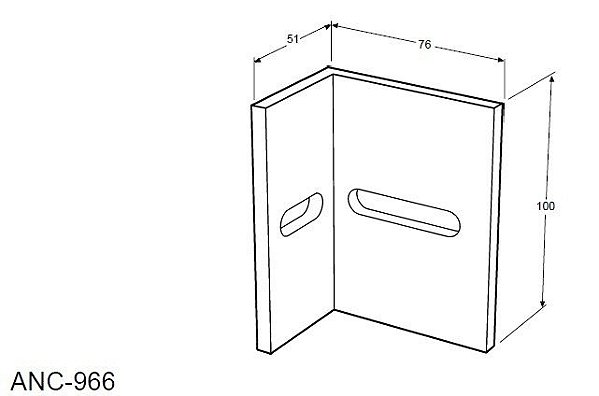 ANC-966-ANCORAGEM DE ALUMINIO PELE DE VIDRO