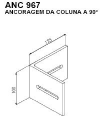 ANC-967-ANCORAGEM DE ALUMINIO PELE DE VIDRO NATURAL