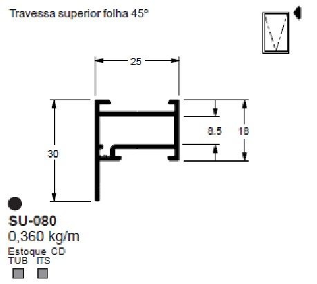 SU-080(ALS-080) 2,16 KG BARRA 6,00 ML LS