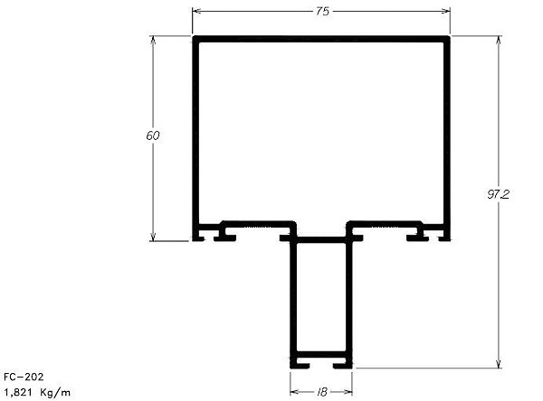 FC-202- COLUNA 750 X 600 MM 10,93 KG BARRA 6,00 ML FACHADA PV-2