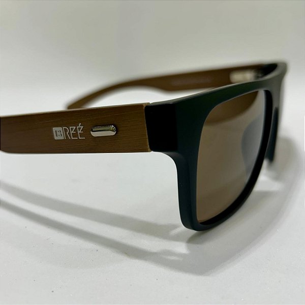 Óculos de sol com haste em madeira