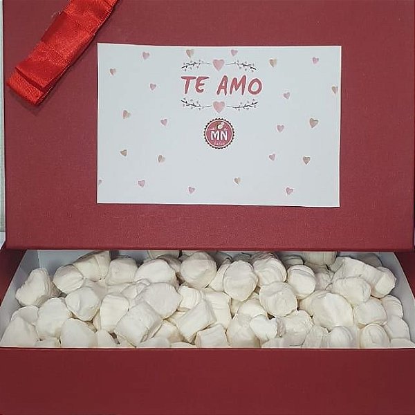 Caixa box com 75 balas tradicionais comum branca dia dos namorados