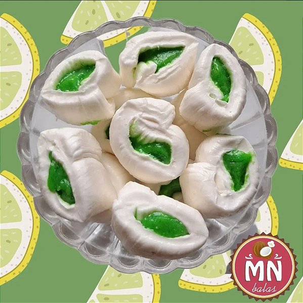 Kg da bala de coco tradicional recheada de limão com 150 balas