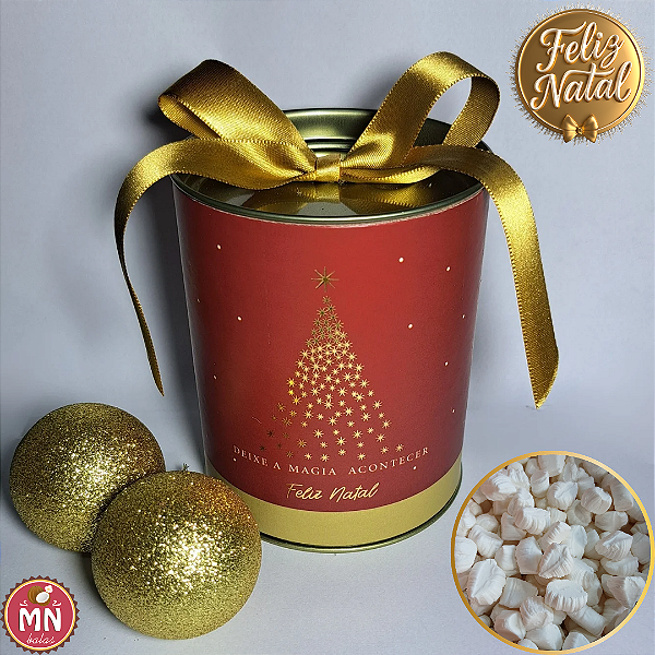 Unidade da tubolata presente 11 cm x 9 cm de natal com 15 balas de coco tradicionais sem recheio