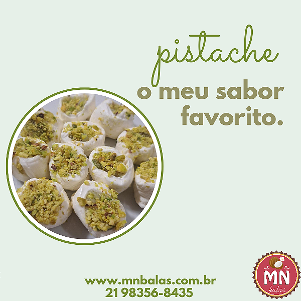 Kg da Tradicional com recheio de brigadeiro de pistache com 150 balas