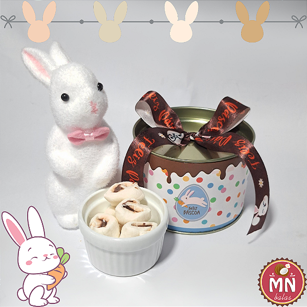 Unidade da Tubolata de Páscoa no tamanho 10 cm x 7 cm com 15 balas recheadas básicas (sabores na descrição)