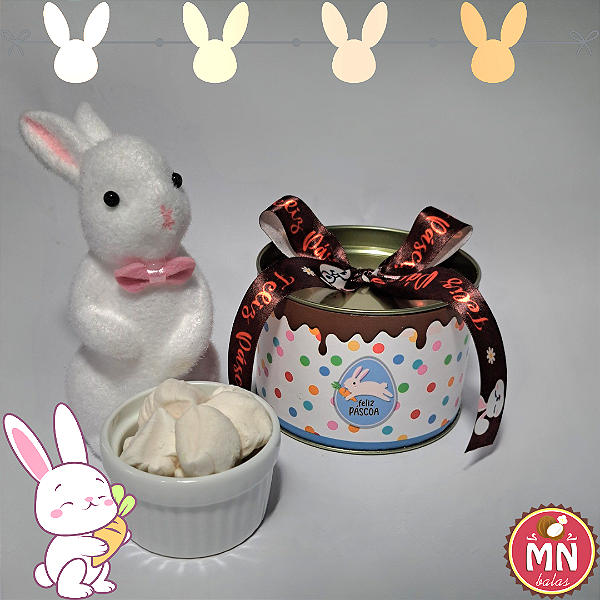 Unidade da Tubolata de Páscoa no tamanho 10 cm x 7 cm com 15 balas tradicionais tipo comum sem recheio