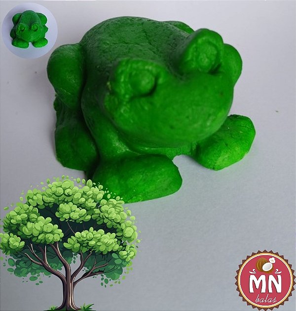 50 balas de coco de sapo verde 5,3 cm x 4,5 cm x 3,5 cm