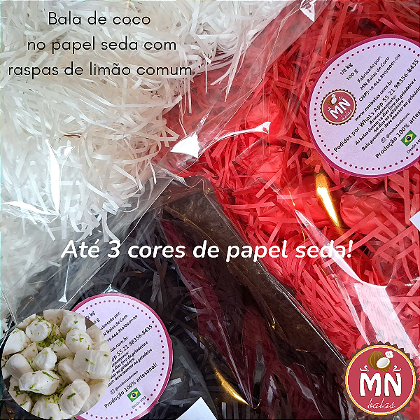 Kit com 150 balas tradicionais com raspas de limão comum sem recheio comum no papel franjinha ou papel seda vintage balas de coco anos 90
