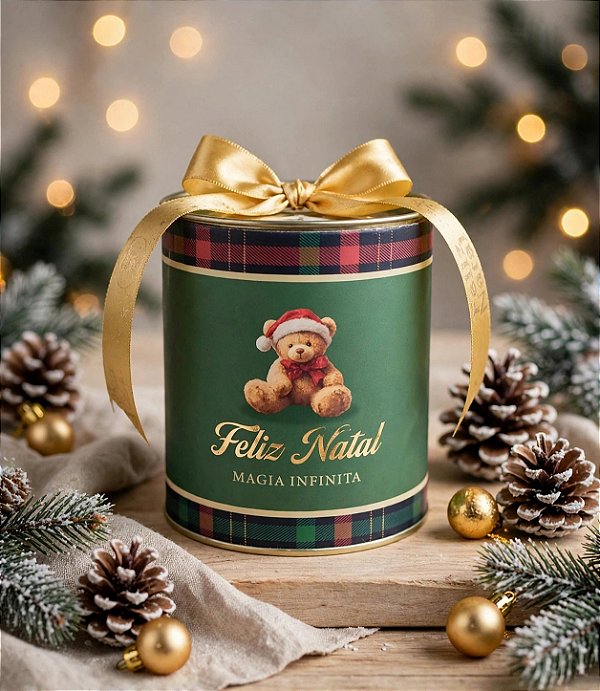 Unidade da Tubolata de Natal Magia Infinita verde no tamanho 16,5 cm x 18 cm com 20 balas de coco recheadas artesanais (escolha o sabor).