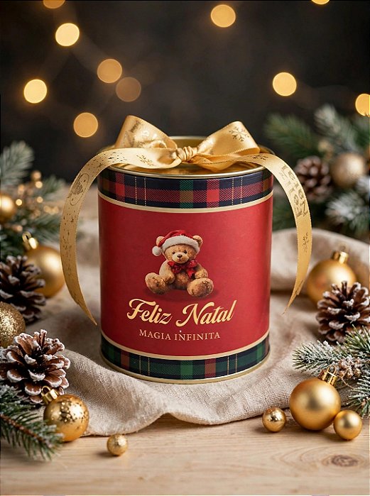 Unidade da Tubolata de Natal Magia Infinita vermelha tamanho 16,5 cm x 18 cm com 20 balas de coco recheadas artesanais (escolha o sabor).