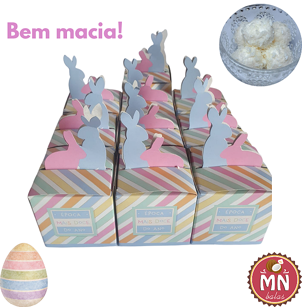 Unidade da caixa de Páscoa pop up Candy Color tamanho 7 cm x 7 cm com 10 balas tradicionais tipo gourmet gelada