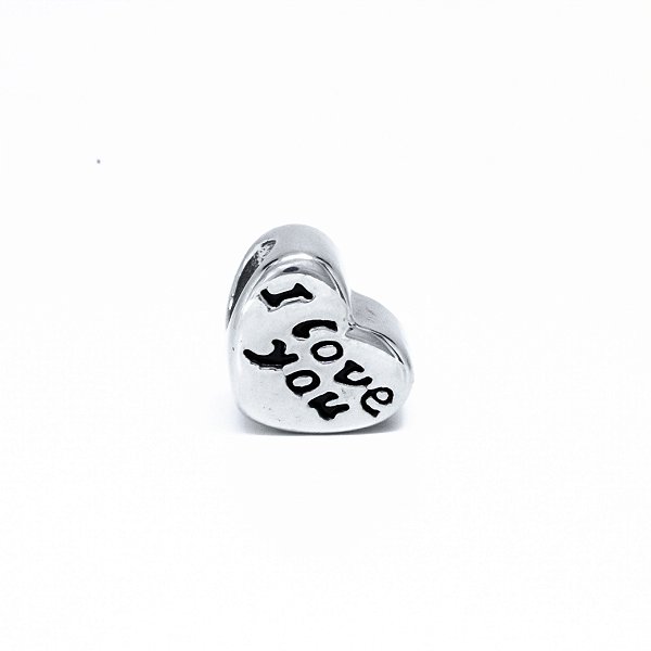 Charm em Aço Inoxidável Coração I Love You