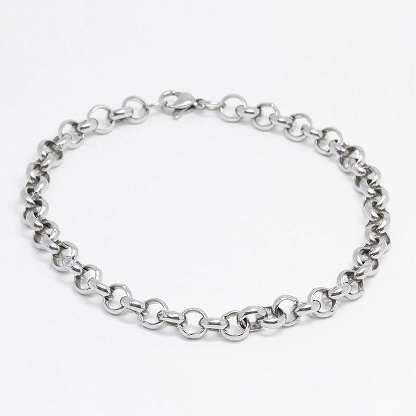 Pulseira Em Aço 316l Elo Português 3mmx21cm